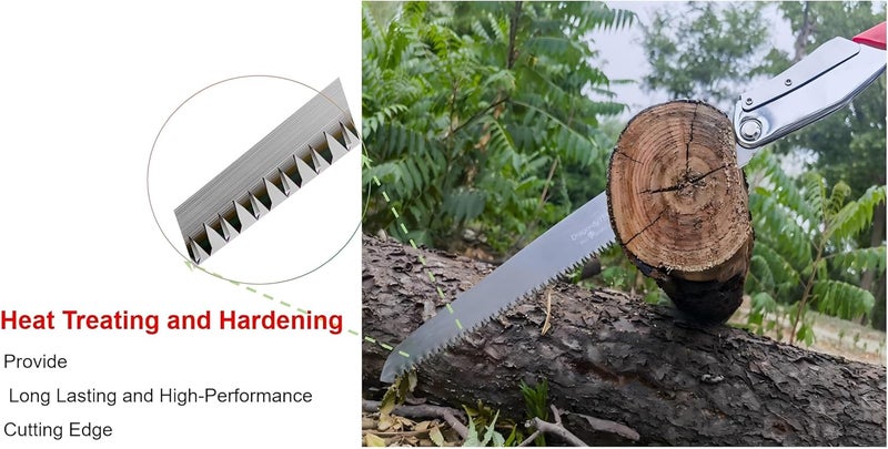 DragonflyTEC Large Folding Saw:Extra-Long 14-Inch Blade Camping Saw for Hiking Camping.Folding Camp Saw with Pulse Harded Blade for Dry Wood/Tree Trimming,Folding Hand Saw is SK5-Steel - Image 3